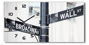Vodorovné Sklenené hodiny na stenu Wall Street znak