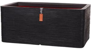 Capi Europe Kvetináč obdĺžnikový Rib NL, Capi, 73x39x32 cm, recyklovateľná PE zmes, farba black