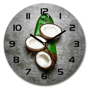 Sklenené hodiny okrúhle Polovičky kokosov