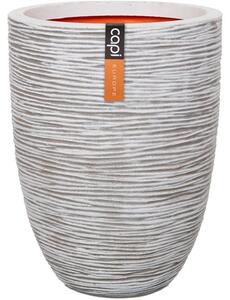 Capi Europe Kvetináč okrúhly Rib NL, Capi, priemer 46 cm, výška 58 cm, recyklovateľná PE zmes, farba ivory