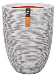 Capi Europe Kvetináč okrúhly Rib NL, Capi, priemer 34 cm, výška 46 cm, recyklovateľná PE zmes, farba ivory
