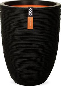 Capi Europe Kvetináč okrúhly Rib NL, Capi, priemer 46 cm, výška 58 cm, recyklovateľná PE zmes, farba black