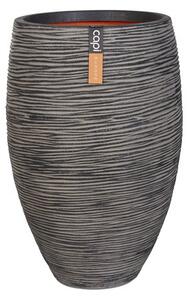 Capi Europe Kvetináč okrúhly Rib NL, Capi, priemer 38 cm, výška 58 cm, recyklovateľná PE zmes, farba antracit