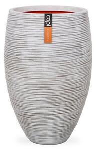 Capi Europe Kvetináč okrúhly Rib NL, Capi, priemer 38 cm, výška 58 cm, recyklovateľná PE zmes, farba ivory