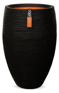 Capi Europe Kvetináč okrúhly Rib NL, Capi, priemer 38 cm, výška 58 cm, recyklovateľný PE materiál, farba black
