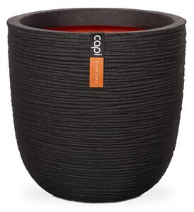 Capi Europe Kvetináč okrúhly Rib NL, Capi, priemer 35 cm, výška 34 cm, recyklovateľná PE zmes, farba čierna