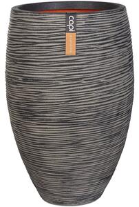 Capi Europe Kvetináč okrúhly Rib NL, Capi, priemer 55 cm, výška 85 cm, recyklovateľná PE zmes, farba antracit