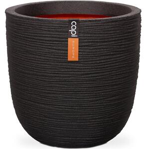 Capi Europe Kvetináč okrúhly Rib NL, Capi, priemer 55 cm, výška 53 cm, recyklovateľná PE zmes, farba black