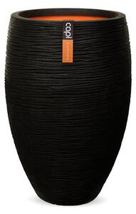 Capi Europe Kvetináč okrúhly Rib NL, Capi, priemer 51 cm, výška 72 cm, recyklovateľná PE zmes, farba čierna