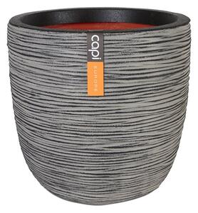 Capi Europe Kvetináč okrúhly Rib NL, Capi, priemer 35 cm, výška 34 cm, recyklovateľná PE zmes, farba antracit