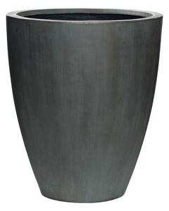 Pottery Pots Vonkajší kvetináč okrúhly Ben L, Charcoal cement (farba tmavosivá), kolekcia Cement, materiál Ficonstone, priemer 46,5 cm x v 55 cm, objem cca 71 l