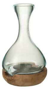 Váza z recyklovaného skla na dreve Gamal - 19*21*29 cm - J-Line by Jolipa