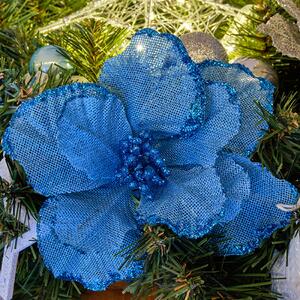 DECOLED Modrý umelý kvet 20,5x17cm