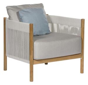 Barlow Tyrie Nízké kreslo Cocoon, Barlow Tyrie, 84x84x72 cm, rám teak, výplet lanko farba chalk, vonkajšia látka Sunbrella Standard farba podľa vzorkovníka
