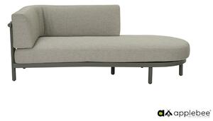 Apple Bee Relaxačný diel ľavostranný Maui, Apple Bee, 200x80x68 cm, rám lakovaný hliník Taupe, výplet lanko Mid Grey, sedák vonkajšia látka Olefin Smoked Grey