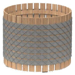Roda Vonkajší kvetináč Barrique, Roda, okrúhly 63x51 cm, rám iroko, lankový a pásový výplet farba podľa vzorkovníka, široké laty
