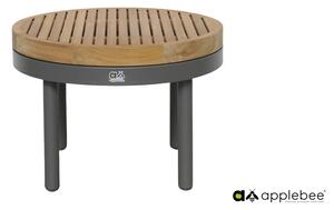Apple Bee Konferenčný stolík Maui, Apple Bee, okrúhly 60x30 cm, rám lakovaný hliník Taupe, doska teak