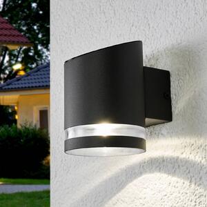 Lindby LED solárne vonkajšie nástenné svietidlo Melinda, 9 cm, nerezová oceľ