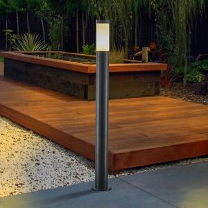 Stojacia lampa Lindby Statius, antracit/opál, železo, 100 cm
