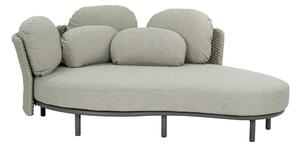 Apple Bee Denná posteľ Chill Out, Apple Bee, oválna 226x163, rám hliník Taupe, výplet lanko Mid Grey, sedáky vonkajšia látka Olefin Smoked Grey