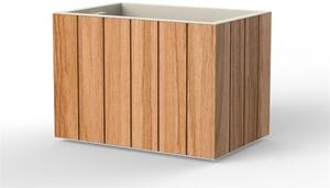 Vondom Kvetináč Vineyard, Vondom, obdĺžnikový 80x53x58 cm, lakovaný hliník, teak natural, farebné vyhotovenie podľa vzorkovníka