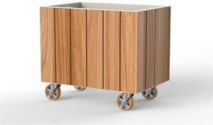 Vondom Kvetináč na kolieskach Vineyard, Vondom, obdĺžnikový 80x53x71 cm, lakovaný hliník, teak natural, farebné vyhotovenie podľa vzorkovníka