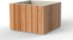 Vondom Kvetináč Vineyard, Vondom, štvorcový 80x80x58 cm, lakovaný hliník, teak natural, farebné prevedenie podľa vzorkovníka