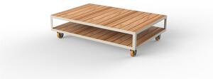 Vondom Konferenčný stolík na kolieskach Vineyard, Vondom, 160x106x41 cm, lakovaný hliník, teak natural, farebné vyhotovenie podľa vzorkovníka