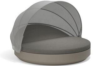 Vondom Denná posteľ okrúhla so sklopnou strieškou a polohovacou chrbtovou opierkou Vela, Vondom, 222x216x156 cm, matt polyethylen, matrac vonkajšia látka Group 1A a 1B, farebné vyhotovenie podľa vzorkovníka