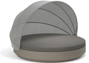 Vondom Denná posteľ okrúhla so sklápacou strieškou Vela, Vondom, 222x216x156 cm, matt polyethylen, matrac vonkajšia látka Group 1A a 1B, farebné prevedenie podľa vzorkovníka