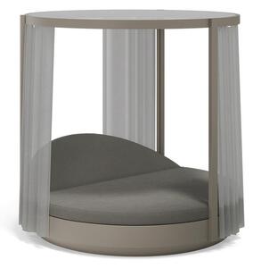 Vondom Denná posteľ okrúhla polohovateľná s nebesami Vela, Vondom, Ø214x206 cm, rám hliník, závesy vonkajšia látka 100% akryl, strieška vonkajšia látka PVC a akryl, farebné vyhotovenie podľa vzorkovníka