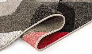 Flair Rugs koberce Kusový koberec Hand Carved Aurora Grey / Red - 160x230 cm