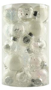 DECOLED Sada ozdôb 25ks s priemerom 6cm, biela