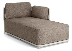 Jati Kebon Relaxačný diel ľavostranný Cala, Jati Kebon, rám hliník farba dune mat, pásový výplet farba linen, bez sedákov