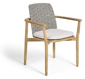 Jati Kebon Jedálenské kreslo Boho, Jati Kebon, rám teak, pásový výplet farba grey, bez sedáku