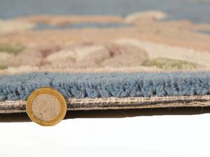 Flair Rugs koberce Ručne všívaný kusový koberec Lotus premium Blue kruh - 120x120 (priemer) kruh cm