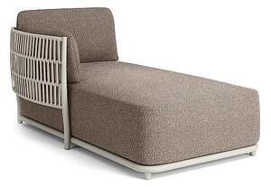 Jati Kebon Relaxačný diel pravostranný Cala, Jati Kebon, rám hliník farba dune mat, pásový výplet farba linen, bez sedákov