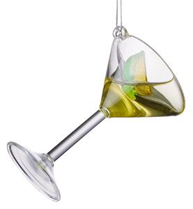 HANG ON Sklenená ozdoba pohár martini