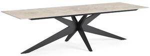 Jati Kebon Jedálenský stôl Yate, Jati Kebon, obdĺžnikový 280x100x73,2 cm, rám hliník farba charcoal mat, doska keramika 12mm dekor Paladium Grey