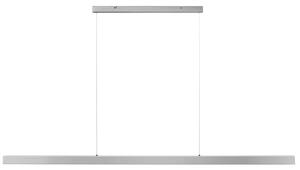 LED závesná lampa strieborná kovová lineárna 160 cm industriálny moderný štýl kuchyňa jedáleň