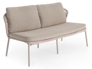 Jati Kebon Pohovka 2-miestna Lima, Jati Kebon, 164x81x81 cm, rám hliník farba sand mat, výplet lanko 14 mm farba linen, bez vankúšov