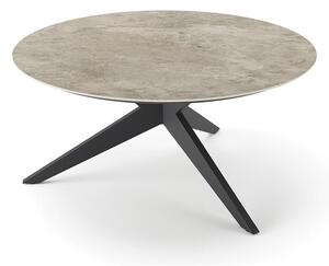 Jati Kebon Jedálenský stôl Yate, Jati Kebon, okrúhly 150x72,6 cm, rám hliník farba charcoal mat, doska keramika 12mm dekor Paladium Grey