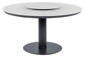 Apple Bee Jedálenský stôl Melville, Apple Bee, okrúhly 160x77 cm, rám lakovaný hliník Taupe (sivo-béžová), doska keramický kompozit dekor Light Grey