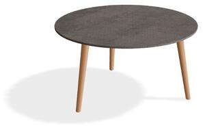 Royal Botania Nízky stôl Styletto, Royal Botania, okrúhly 90x50 cm, rám teak, doska teak