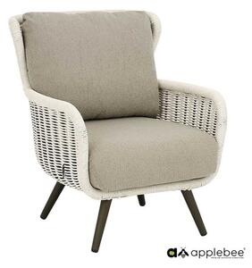 Apple Bee Nízke kreslo Key Largo, Apple Bee, 75x92x93 cm, rám hliník bronze, výplet lanko Twisted Ivory, sedáky vonkajšia látka Bouclé Taupe