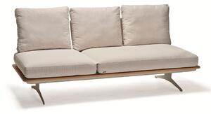 Stern Modulárny diel 3-miestny polohovací Enya 206x95x85 cm, Stern, rám teak/hliník farba greige, vrát. chrbtových čalúnených opierok (3 ks), sedákov a vankúšov (3 ks) poťah vanilla (100% akryl)