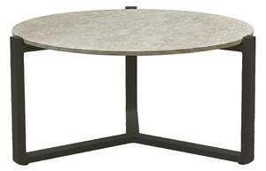Apple Bee Konferenčný stolík Monaco, Apple Bee, okrúhly 75x34 cm, rám hliník Black (čierny), doska keramický kompozit dekor Cream