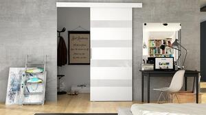 Posuvné dvere MIRAN 5 - 70 cm, biele / biele sklo