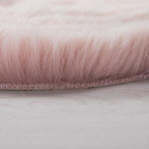 Flair Rugs koberce Kusový koberec Freja Faux Fur Copenhagen Blush Pink - 60x90 tvar kožušiny cm