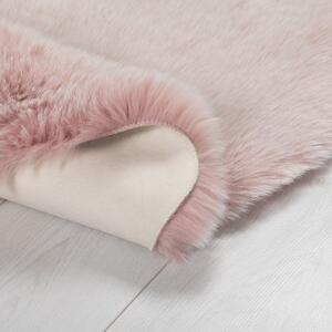 Flair Rugs koberce Kusový koberec Freja Faux Fur Copenhagen Blush Pink - 60x90 tvar kožušiny cm